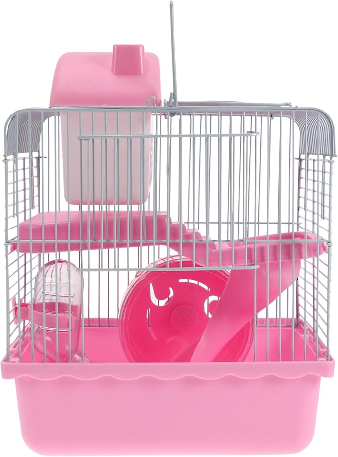 Hamster Cage, Small Castle Luxury Hamster Cage Small Animal Cage Laura Enclosure Hamster Habitat 9.45 x 7.09 x 12.2 in & Includes All Accessories for Dwarf Hamsters, Guinea Pig