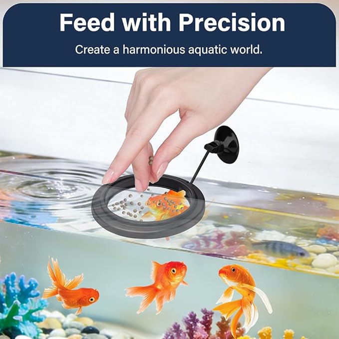 Aquarium Feeding Ring Small Round Floating Fish Food Feeder Food Holder with Suction Cup for Betta Goldfish Guppy Turtle Tank Accessries (1Pack)