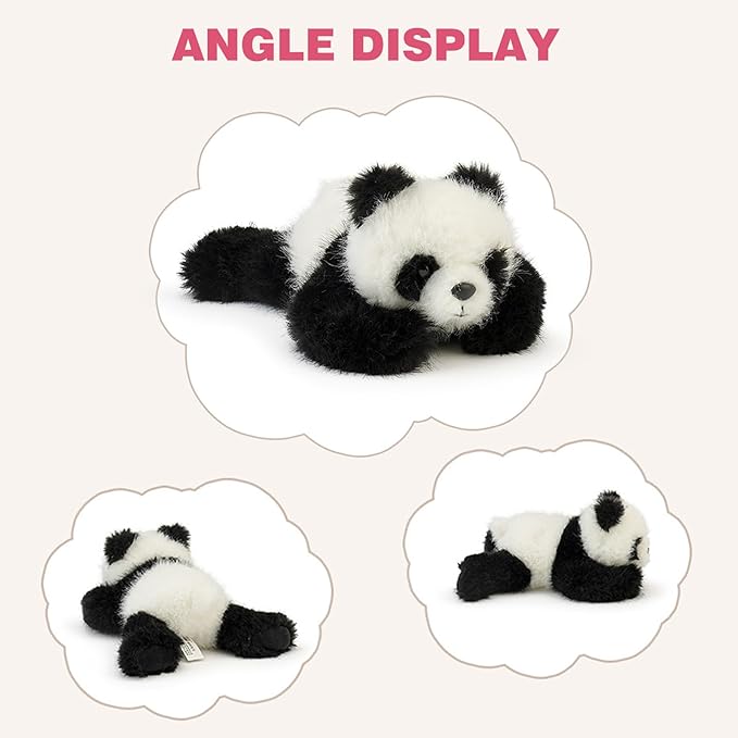 PEACH CAT Panda Stuffed Animal Cute Plushies Small Plush Toys Gifts for Kids Black and White