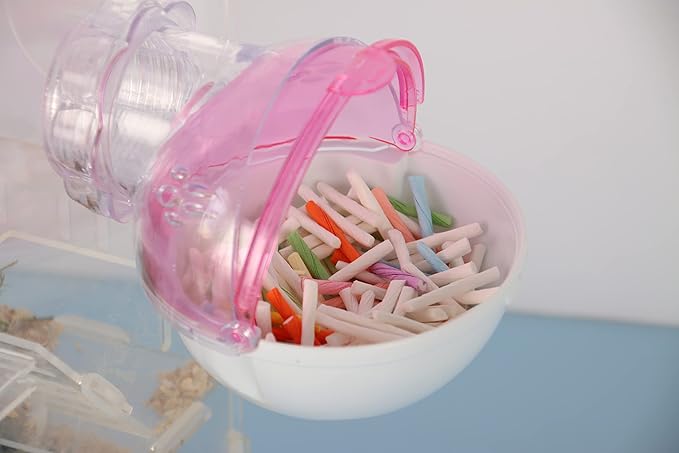 Hamster Sand Bathroom Guinea Pig Hideout Cage Accessories Sand Bath Container Small Pet Toilet Hamster Villa Transparent External(Upgrade Blue)