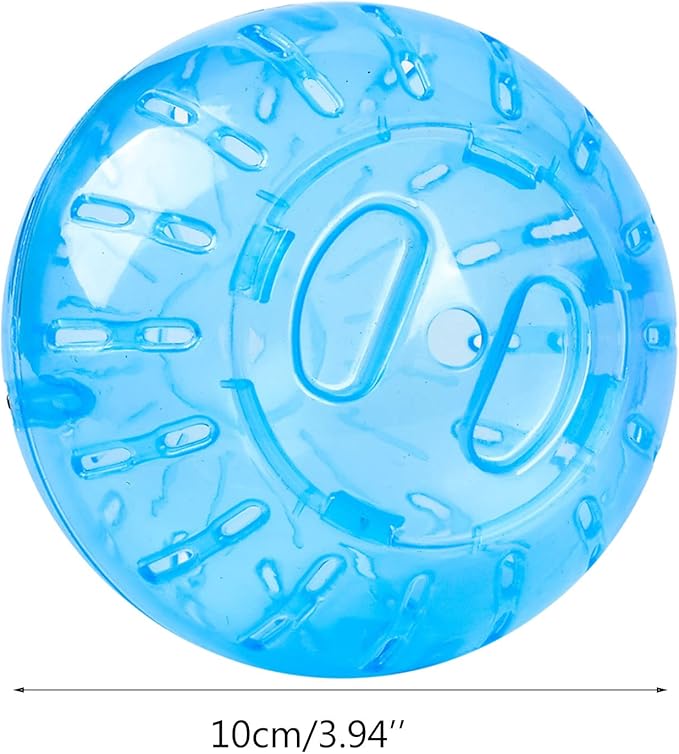 Silent Hamster Exercise Ball 3.9 Inch Rotating Transparent Running Wheel Running Wheel Fitness Ball for Gerbils and Small Animals