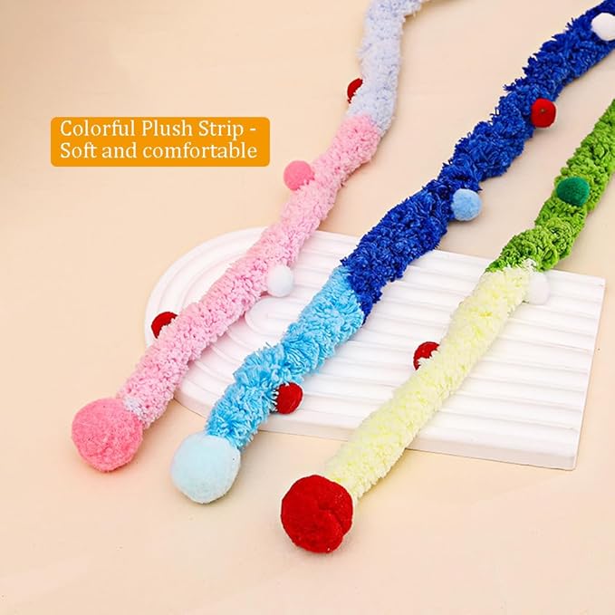IUHKBH Plush Cat Wands, 3 PCS Charm Teaser Toys Interactive Cat Stick Colorful Teaser Wands for All Breed Sizes
