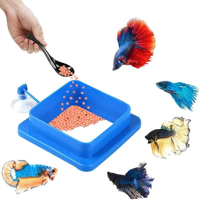 Fish Feeding Ring, Floating Food Feeder Thicken Square, Reduces Waste and Maintains Water Quality, for Flakes and Floating Fish Foods, for Guppy, Betta,
