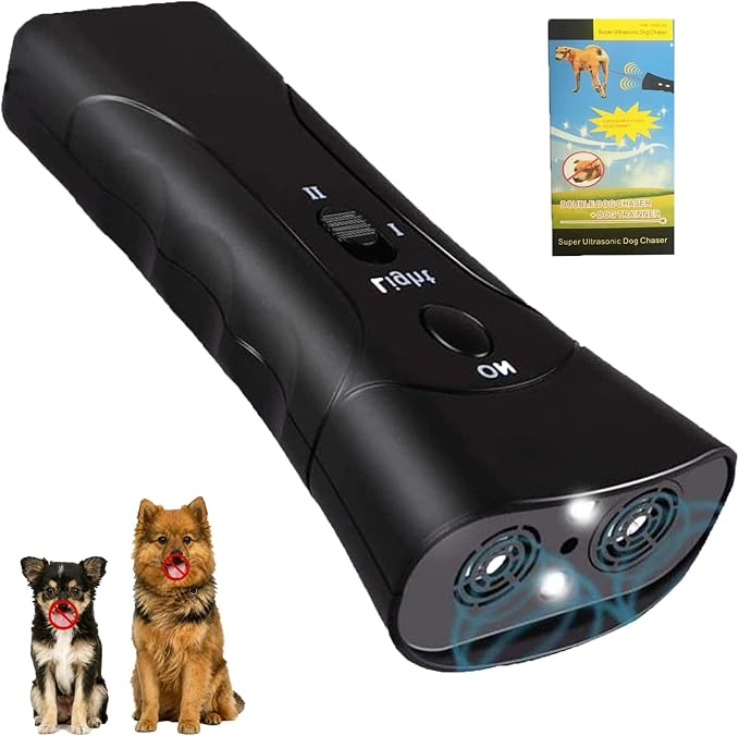 Trainer Ultrasonic for Dogs, Anti Barking Device, 2-in-1 Handheld Dog Repeller, Bark Control Tool for Indoor & Outdoor (1PC) | Suitable for all pets