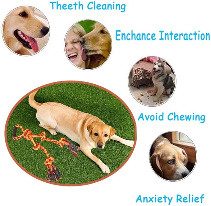 Large Dog Rope Toys for Aggressive Chewers Pitbull Tug of War Interactive Heavy Duty Outdoor Medium Large Breed XL Dog Chew Rope Strong Durable Dog Tug Toys Tough Pull Rope with Handle