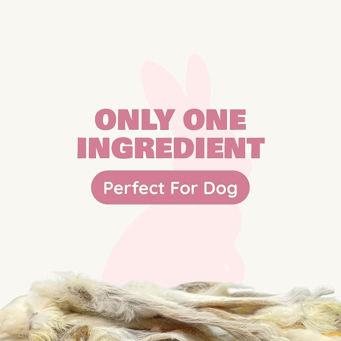 Benji & Louie Air Dried Whole Rabbit Ears with Fur - Natural Healthy Dog Treats or Dog Chews, Single Ingredient, 1.5 oz, 4 to 6 Count