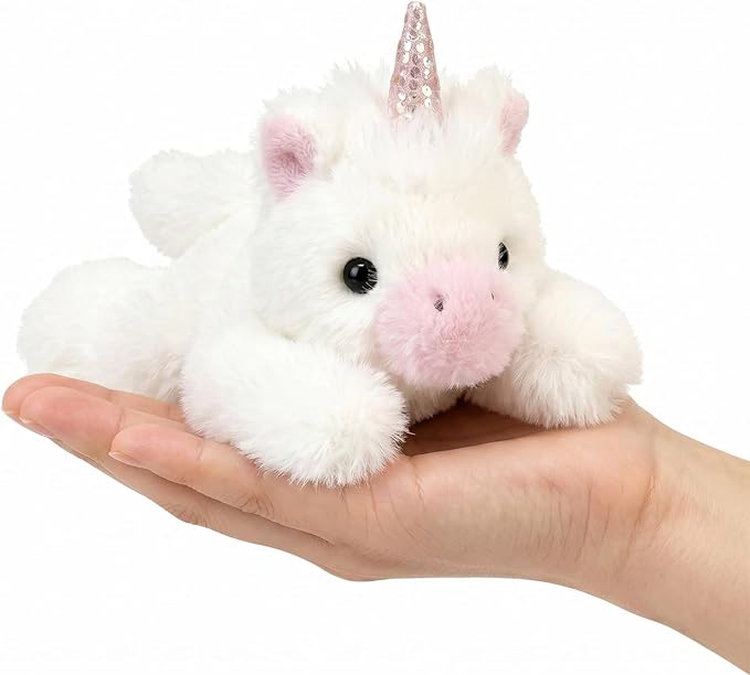 PEACH CAT Unicorn Stuffed Animal Cute Plushies Small Plush Toys Gifts for Kids White