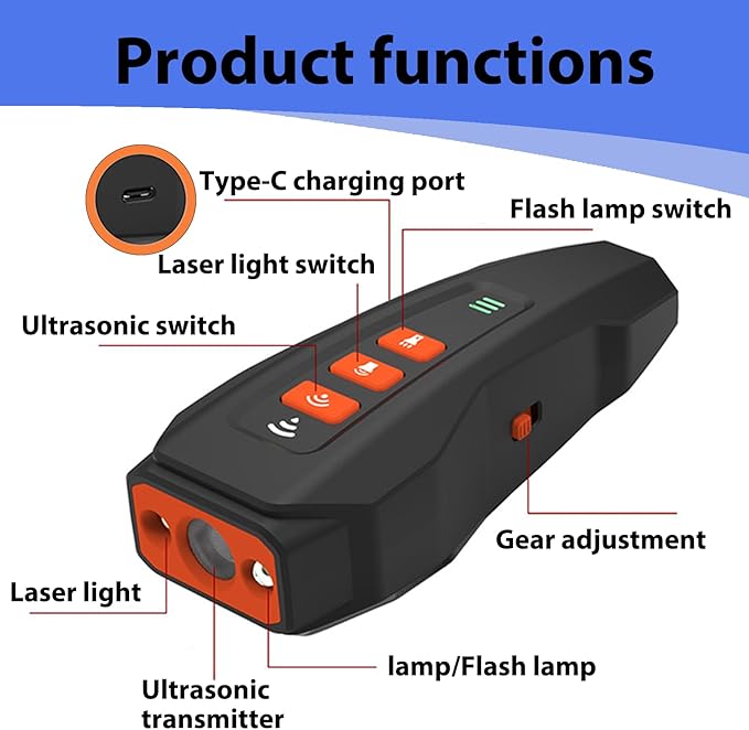 Dog Bark Deterrent Devices Portable Rechargeable Anti-Barking Device 3-Mode Ultrasonic Bark Deterrent for Indoor/Outdoor Use Corrects Your Own or Neighbor's Dog's Undesirable Behavior