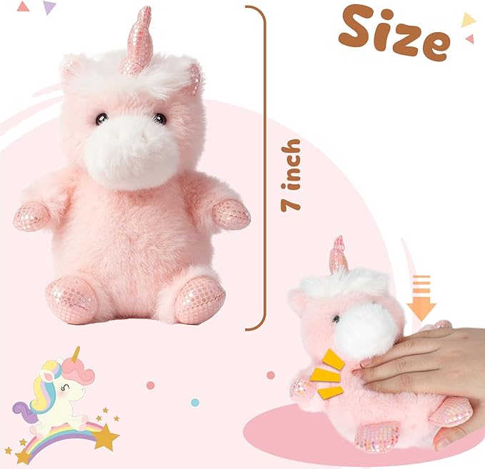 Unicorn Stuffed Animal Adorable Sitting Unicorn Plush Soft Stress Relief Plush Toy Cute Birthday Gifts for Kids Adults,Pink
