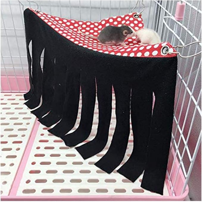 WishLotus Hamster Hideout, Small Animal Hideaway Tent Fleece Forest Pet Cage Accessories Nest Bedding for Chinchilla Guinea Pig Hedgehog Rat Squirrel Ferret Dwarf Bunny (Blue+Grey)