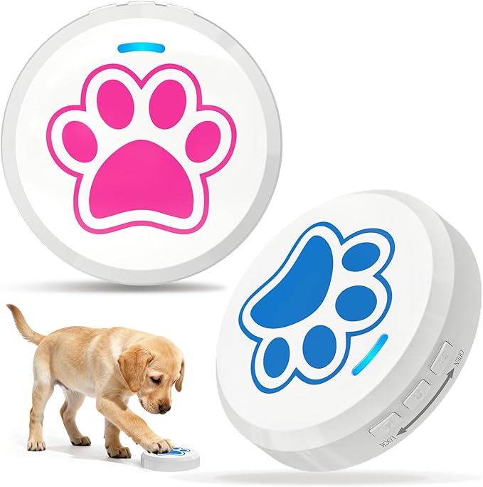 Dog Bells To Go Outside Puppy Dog Bell for Door Potty Training with 28 Ringtones Doorbell Integrated Chew-Proof Design Potty Train Bells Your Doggy to Ring The Bell Adjustable Volume (0-115dB)