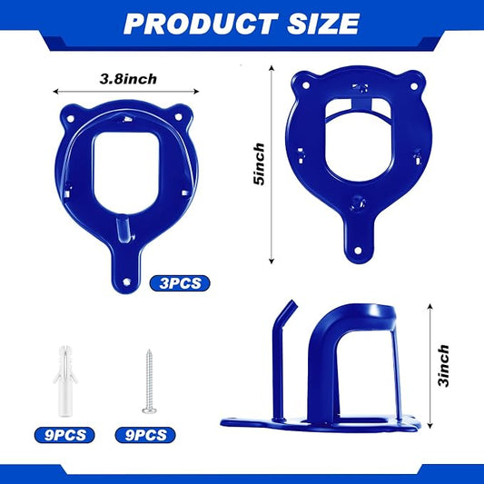 Dunzy 3 Counts Horse Bridle Rack Bracket Bridle Hooks Tack Storage Halter Hanger Metal Holder with Tubes and Screw for Horse Barn Supplies (Sapphire Blue)