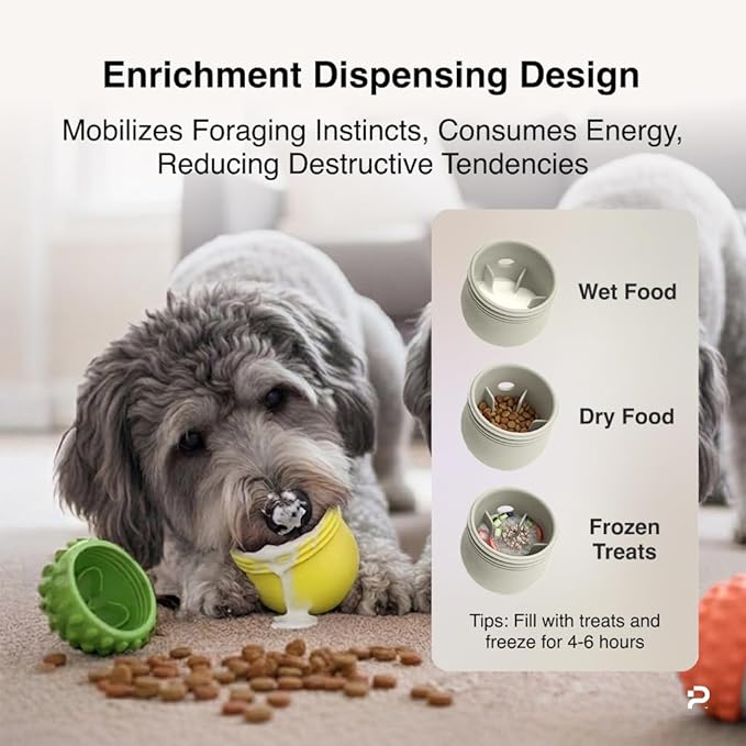 PiFi Interactive Dog Toys for Small Dogs, Treat Dispensing Dog Toy for Wet, Dry & Frozen Treats, Slow Feeder & BPA-Free Enrichment Toy, Twist-Apart Easy-Clean Design