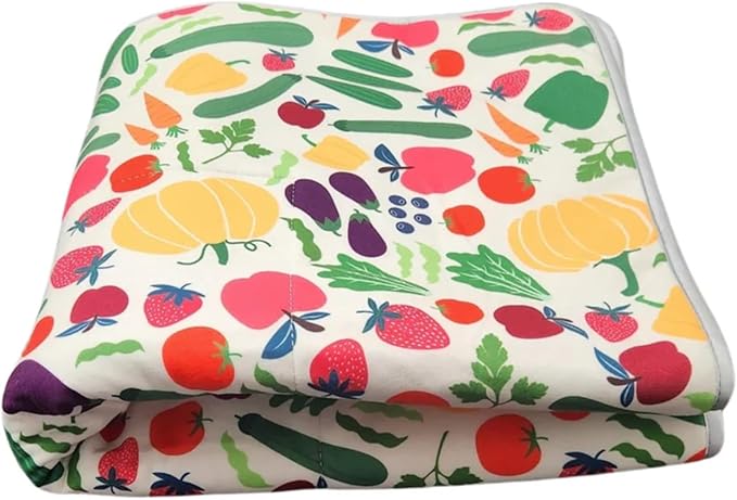 Tater Pets Guinea Pig Fleece Cage Liner - Tidy Mat - Lap Pad - Corner Pad - Absorbent - Machine Washable - for Guinea Pigs and Hedgehogs (30"x18", Veggies and Fruit)