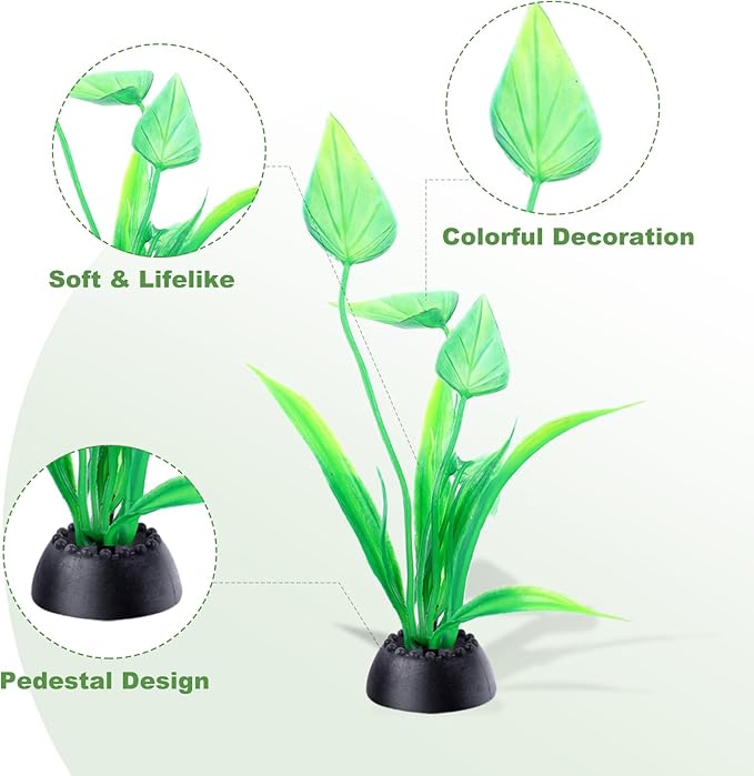 Ninsula Aquarium Plants 16P, Plastic Fish Tank Plants, Different Types Artificial Decor Aquarium Artificial Plastic Plants, Turtle Goldfish Betta Fish Tank Decor Set, Fish Decor for Tank (Colorful)