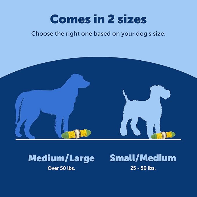 PetSafe Busy Buddy Cravin Corncob Dog Toys Treat Ring Holding Chew Toy BPA Free Rubber Butter Scented Interactive Pet Puzzle for Boredom or Separation Anxiety Small to Large Dogs