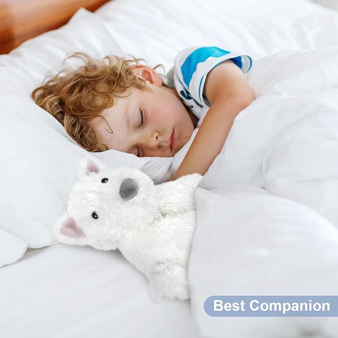SuzziPals Coolable & Heatable West Highland White Terrier Dog Stuffed Animals for Kids & Adult, Westie Puppy Plush Toys Microwavable Heating Pad for Soothing & Period, Lavender Plushies for Anxiety