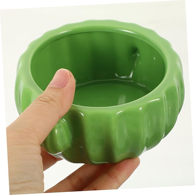 Toddmomy Ceramic Cactus Shaped Hamster Bowl Food and Water Dish for Pets Like Hamsters Guinea Pigs and Rats Smooth Surface for Pet Safety for Daily Feeding Needs