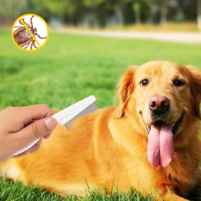 Dog Comb 2 Pack, 2026 New Professional Pet Eye Comb and Grooming Comb Set, Stainless Steel Fine Tooth Tear Stain Remover for Cats and Dogs, Pet Comb for Tangles Knots Loose Fur