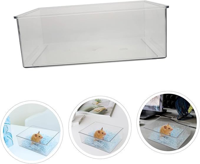 Toddmomy Hamster Bath Basin Plastic Hamster Bathtub for Pets Multi-Functional Design As Bath Container Feeder Pet Toilet for Guinea Pigs and Dwarf Animals