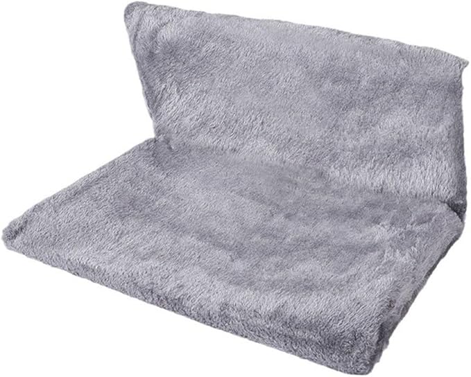 FABULETTA Hanging Radiator for Pet Bed with Plush Villus for Cats and Small Animals, Foldable Metal Frame, Machine Washable Cover, Beige(Gray)