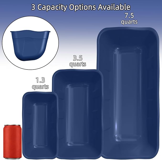 Chicken Feeder Waterer,Hanging Goat Feeders,Feed Trough 3.5 Quart 3 Pack,Hanging Fence Feed Trough for Poultry Livestock,Blue