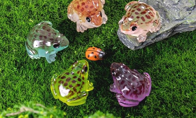 EMiEN 10Pcs Luminous Mini Frog for Decoration Fairy Garden Plant Décor,Cabinet,Aquarium Ornaments Party etc.