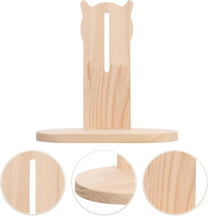 Toyvian Hamster Running Wheel Stand with Wood Base, Rotating Mute Design Exercise Wheel Holder for Small Pets Cage