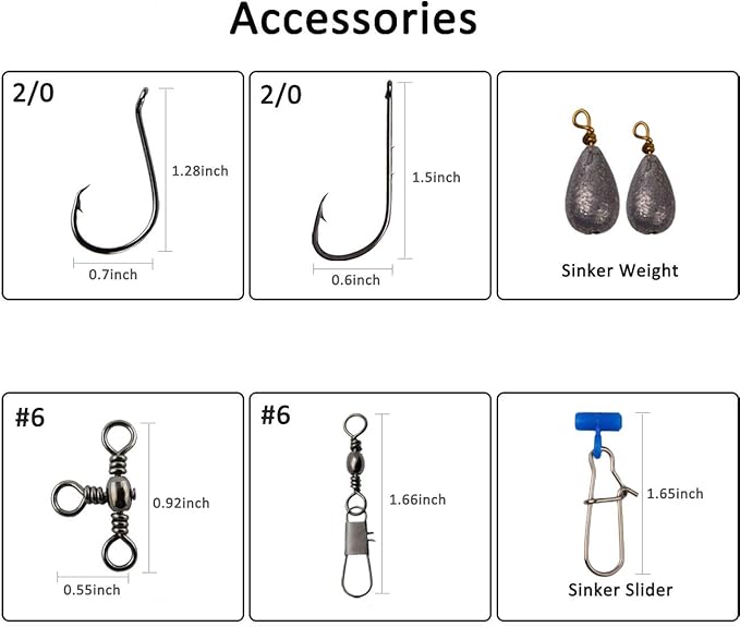 150pcs Saltwater Fishing Gear Surf Fishing Tackle Kit, Various Accessories Include Leaders, Bait Rigs, Spoons, Minnow Lures, Hooks, Swivels Snaps, Jigs, Sinker Weights