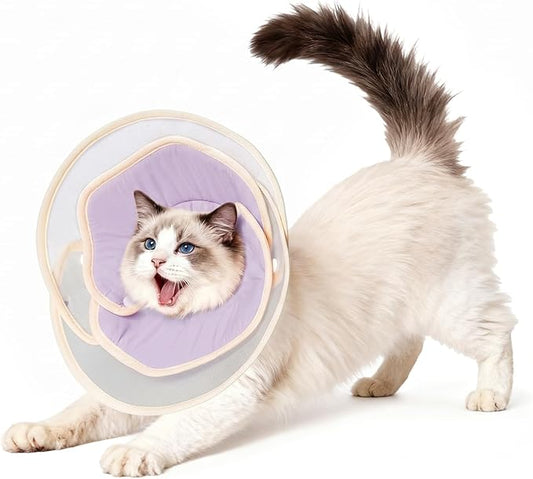 Cute Flower - Shaped Cat Cone for Kittens & Cats (Purple, M)
