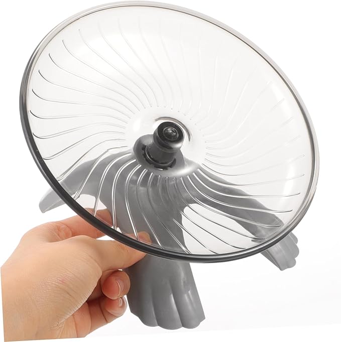 Healifty Mute Hamster Running Wheel with Silent Bearing Plastic Steel Shaft Exercise for Small Pets Like Hamsters Squirrels Hedgehogs Gray with Random Base Color Quiet Stress Random Color