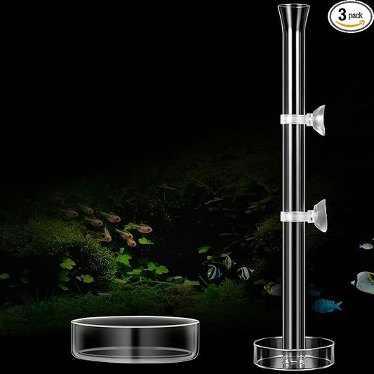 CHENGU 3 Pieces Shrimp Feeding Tube and Dish Set, 12 Inch Glass Shrimp Feeder Tube and 2 Aquarium Dish Bowl Fish Tank Feeding Supplies for Fish Tank Aquarium