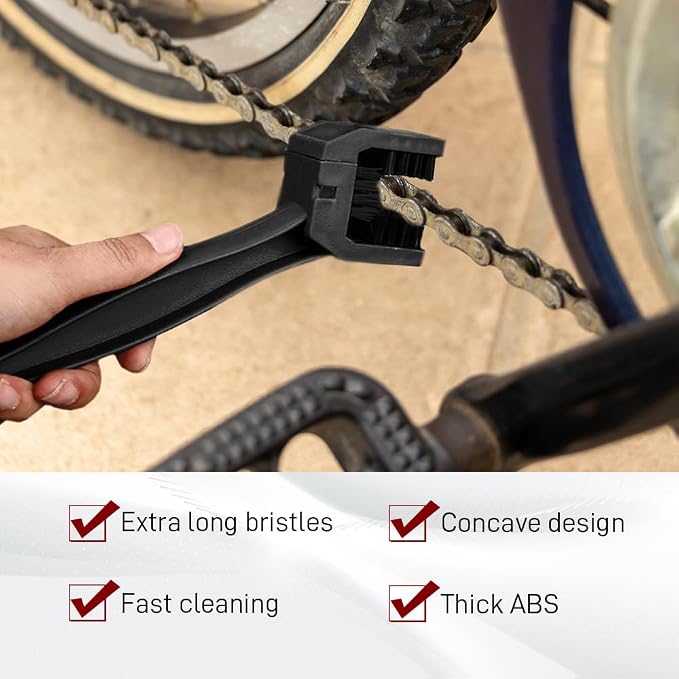 2 PCS Bike or Motorcycle Chain Washer, Motorcycle Chain Cleaning Kit, Motorbike Gear Dirt Stain Cleaning Brush, Bicycle Washer Cleaner Brush Tool for Bicycle Mountain Bike (Red+Black, 2PCS)