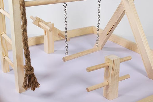 Penn-Plax Bird Life Wooden Playpen – Perfect for Conures, Ring Necks, Quakers, Amazons, and African Greys – Extra-Extra Large Size (Natural Brown)
