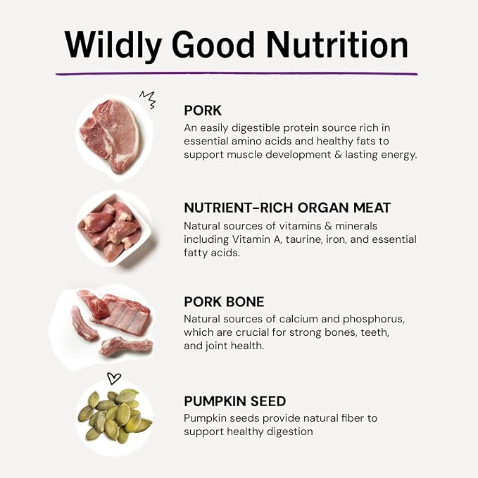 Stella & Chewy's Freeze-Dried Raw Cat Dinner Morsels - Premium Pork Recipe with 98% Responsibly-Sourced Meat & Organs - Natural Grain-Free Cat & Kitten Food - Made in USA - 18 oz