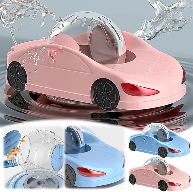 Hamster Roller Ball Toy Car, Small Hamsters Wheel Toy, Fun Pet Transparent Balls, Exercise Wheels with Detachable Transparent Breathable Ball, Suitable for Hamsters, Ferrets, and Other Animals