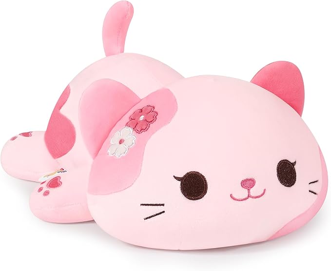 Onsoyours Original Sakura Cat Plushies Cute 20 inch Plush Toy Kitten Stuffed Animal Soft Pillow Kawaii Kitty Plushie Gift for Kids & Adults (Sakura Cat, 20")