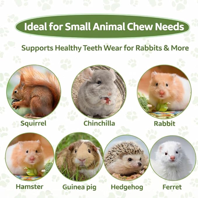Sukh 420g Sweet Bamboo Chew Sticks - Natural Rabbit Bamboo Sticks Small Animal Chew Toy Bunny Molar Treats Atural Teeth Grinding Toys for Squirrel Guinea Pigs Chinchilla