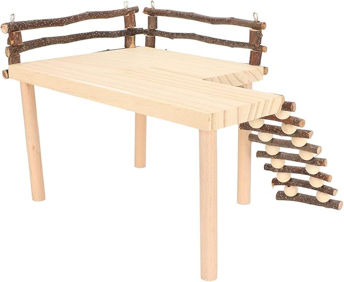 Ejoyous Hamster, Hamster Play Wooden Climb with Climbing Ladder for Dwarf Syrian Hamsters and Small Animal