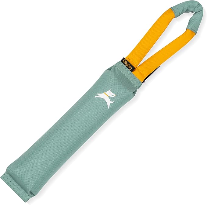 OllyDog Tugger | Durable Dog Tug Toy | Recycled | Tough Dog Bite Pillow | Handle | Interactive Pull Toy | Fetch & Training (Surf)