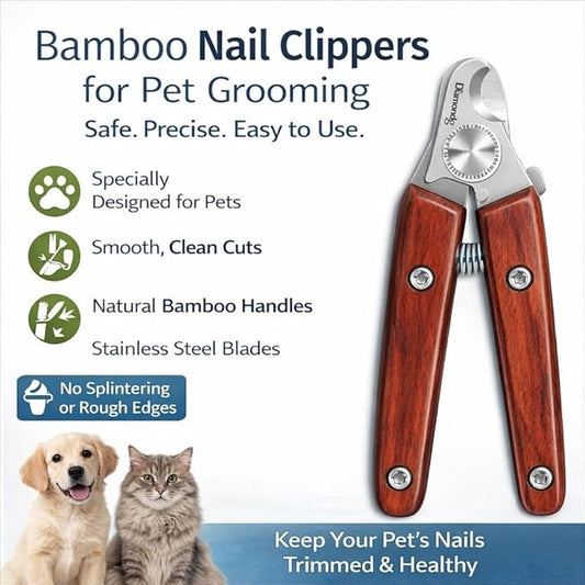 Diamondg Heavy Duty Dog Nail Clipper and Trimmer with Full Length Hardened Steel and Wooden Handle