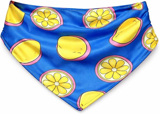 Luxury Satin Dog Bandana – Slip-On Collar Style, Premium Pet Scarf for Medium, Large & XL Dogs – Special Occasion Accessory (Collar Not Included) (Medium - Extra Large, Lemon Luxe - Satin)