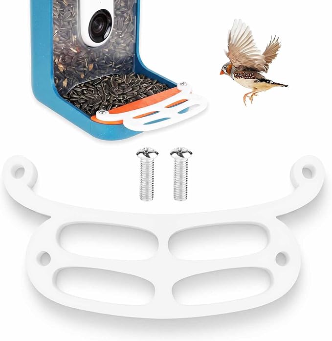 Upgraded Bird Perch for Bird Buddy Smart Feeder with Screws, Birds Feeder Extender Perch (White)