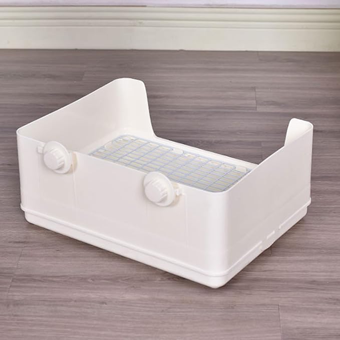 RUBYHOME Large Rabbit Litter Box Bunny Potty Training Corner Litter Pan with Deep Bottom Collection Tray, Small Animal Bedding Toilet for Adult Guinea Pig, Ferret