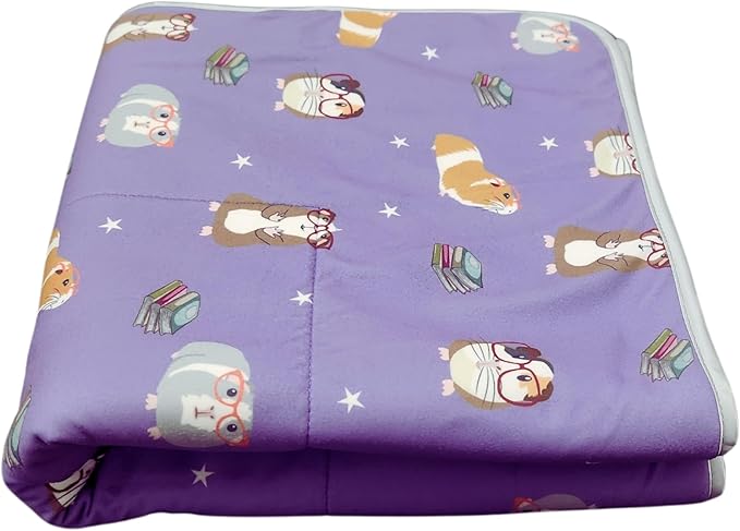 Tater Pets Guinea Pig Fleece Cage Liner - Tidy Mat - Lap Pad - Corner Pad - Absorbent - Machine Washable - for Guinea Pigs and Hedgehogs (30"x18", Smart Piggies)