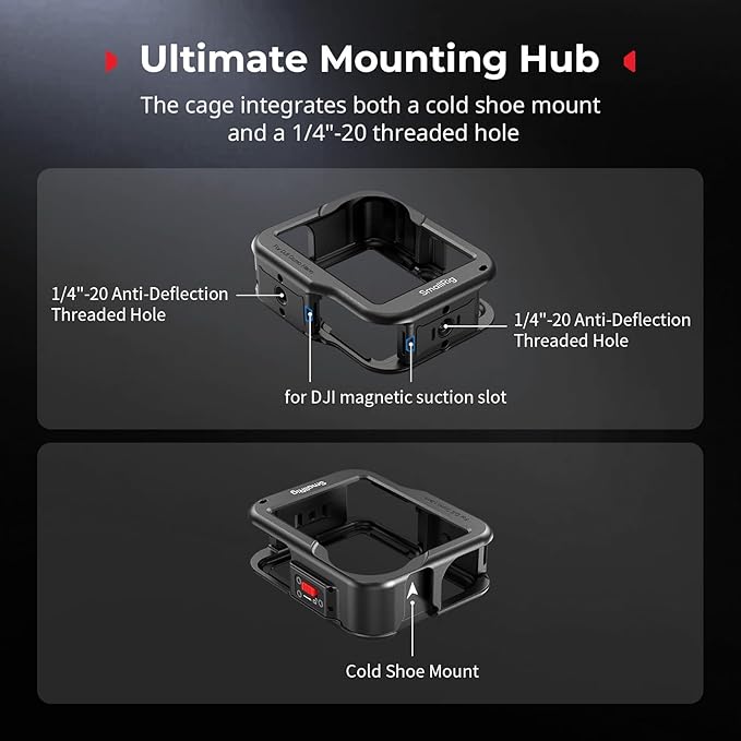 SmallRig Full Cage for DJI Osmo Nano, Aluminum Case Protective Frame Mount, One-Touch Unlocks Expansion Housing Shell for OSMO Nano, with Cold Shoe and 1/4"-20 Threaded Holes