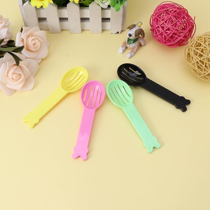 5-Pack Multifunctional Bath Sand Scoop, Pet Bedding Scoop, Hollowed-Out Bath Sand Scoop for Small Pets Such As Hamsters, Gerbils, and Dwarf Rabbits