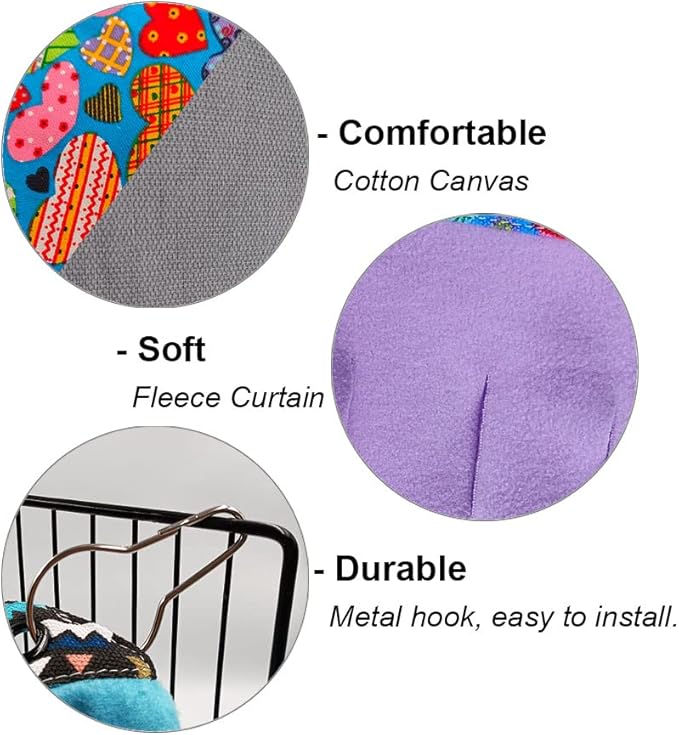 RIOUSSI Guinea Pig Hideout Hideaway Corner Fleece Toys Cage Accessories with Reversible Sides. Purple, Triangle