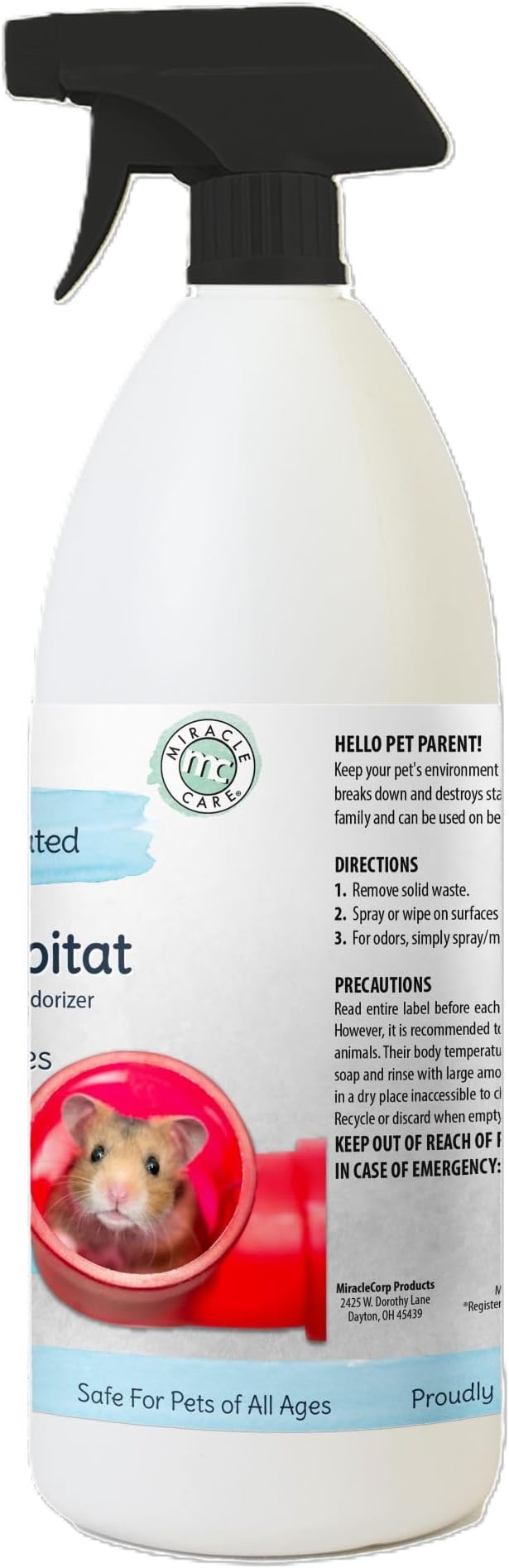 Miracle Care Healthy Habitat Cleaner and Deodorizer, 24 Ounce, Freshens and Cleans Any Pet Environment