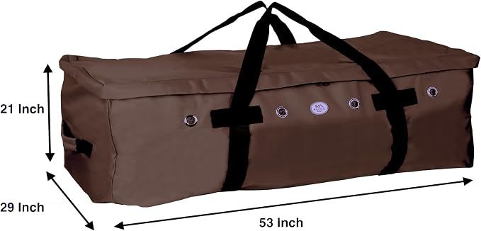 Majestic Ally 1200 D Nylon Fabric Large 44” x 20” x 16” and Extra Large 52" x 27" x21" Heavy-Duty Hay Bale Storage Bag (Brown, X-Large)
